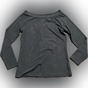 Women’s Off the Shoulder Long Sleeve Blue/Grey Top. Size S